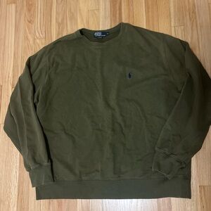 Vintage Polo Ralph Lauren Sweatshirt XL Green Oversized Faded Distressed